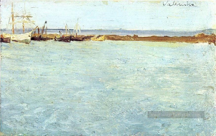 Vue port Valence 1895 aquascape impressionnisme Pablo Picasso Peintures à l'huile